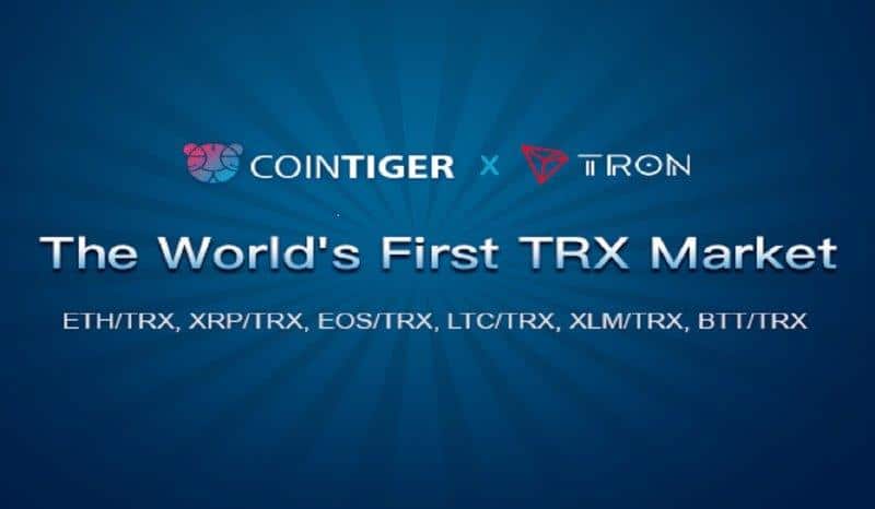 World’s First Ever TRX Market To Be Added by CoinTiger