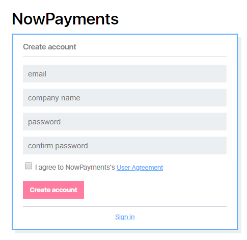 NowPayments - Create Account