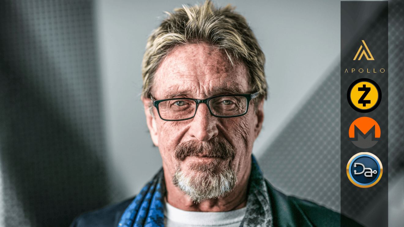 John McAfee - Apollo, ZCash, Monero, Docademic