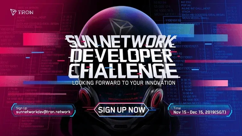 TRON Starts Registration Process for the Sun Network Developer Challenge