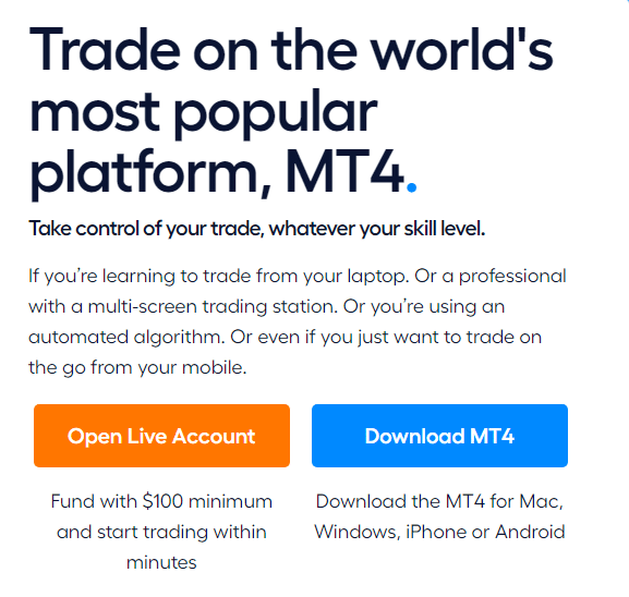 Blueberry Markets MT4 Trading Platform