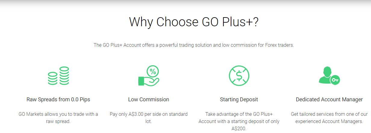 GO Markets Review - Advantages of GO Plus+ Account