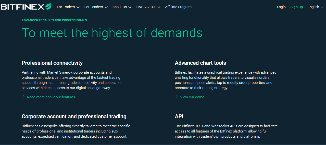 Bitfinex- Advanced Features