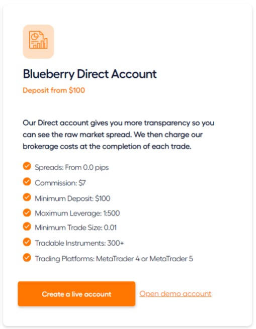 Blueberry Direct Account