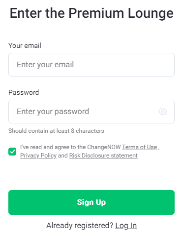 ChangeNOW Reviews - Sign Up & Login Process