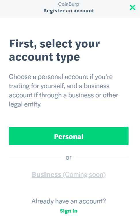 CoinBurp Reviews - Registration Process