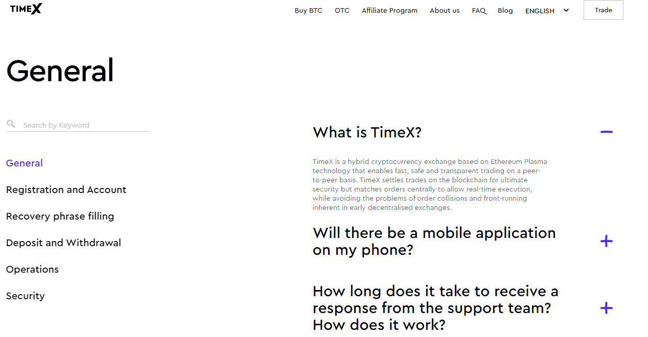 TimeX Exchange FAQ Section For Users