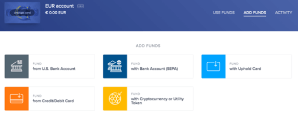 Uphold Reviews - Adding Funds to Uphold Account