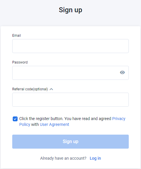 Bibox Sign Up Process