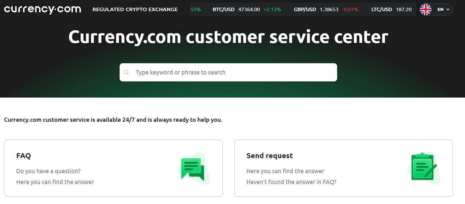 Currency.com Customer Support