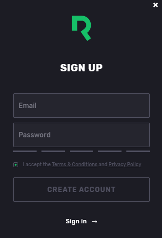 Redot Exchange Sign Up Process