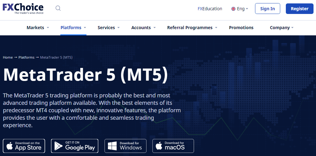 FXChoice MetaTrader 5 Platform