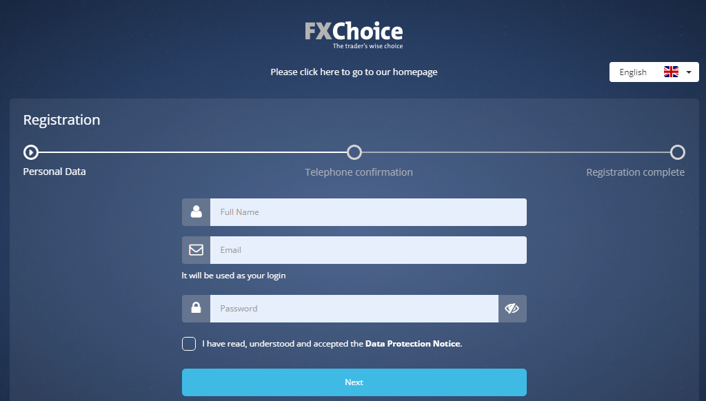 FXChoice Registration Process