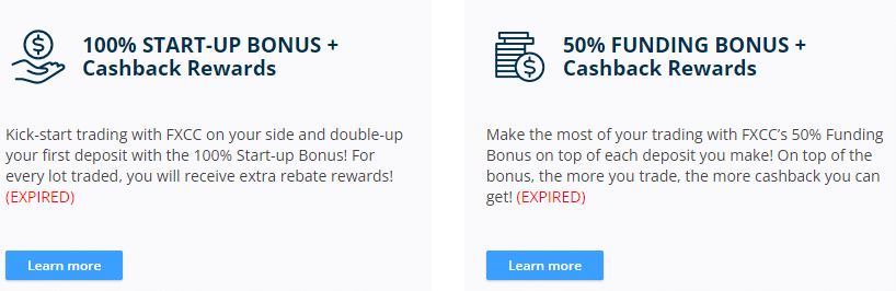 FXCC Bonus Offers