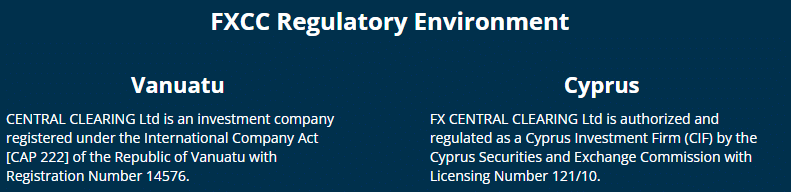 FXCC Regulation