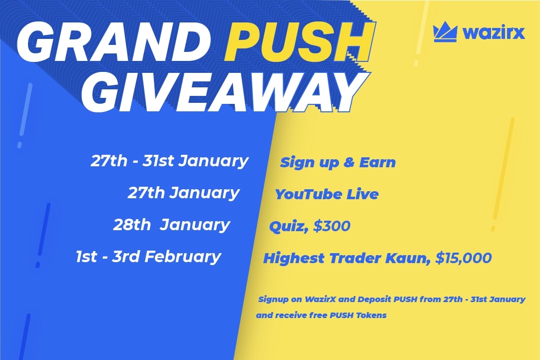 Grand PUSH Giveaway by WazirX