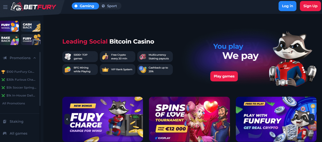 BetFury Casino Review User Friendly Interface