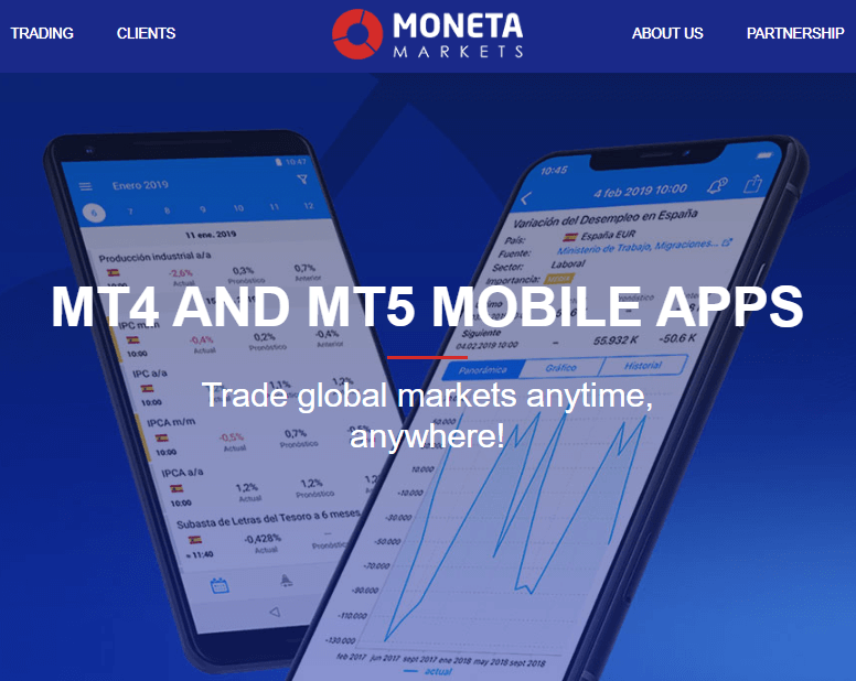 MetaTrader App by Moneta Markets