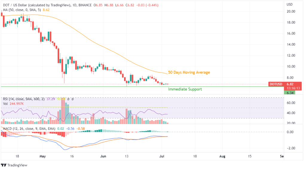 DOT Price Chart