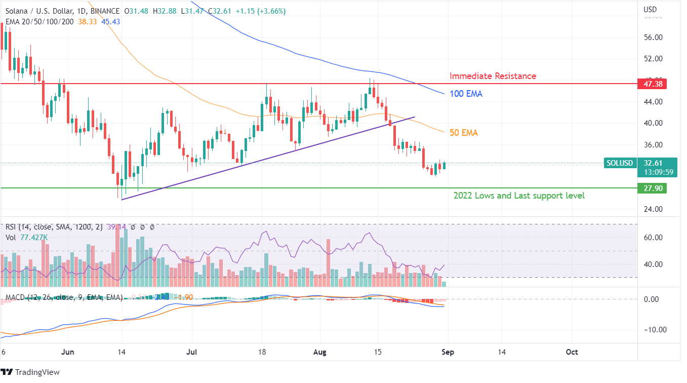 Solana price chart