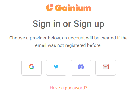 Gainium Sign Up Process