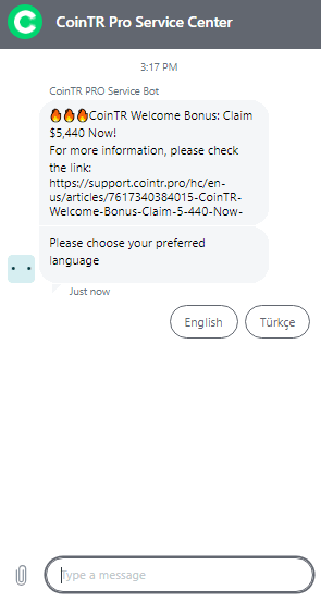 CoinTR Live Chat Support