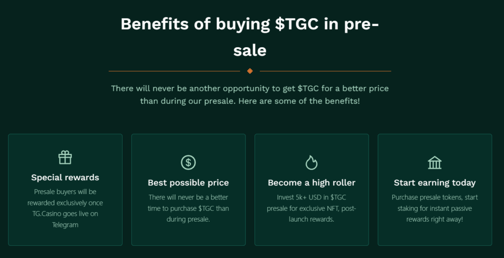 Benefits of Buying $TGC Token in Presale 