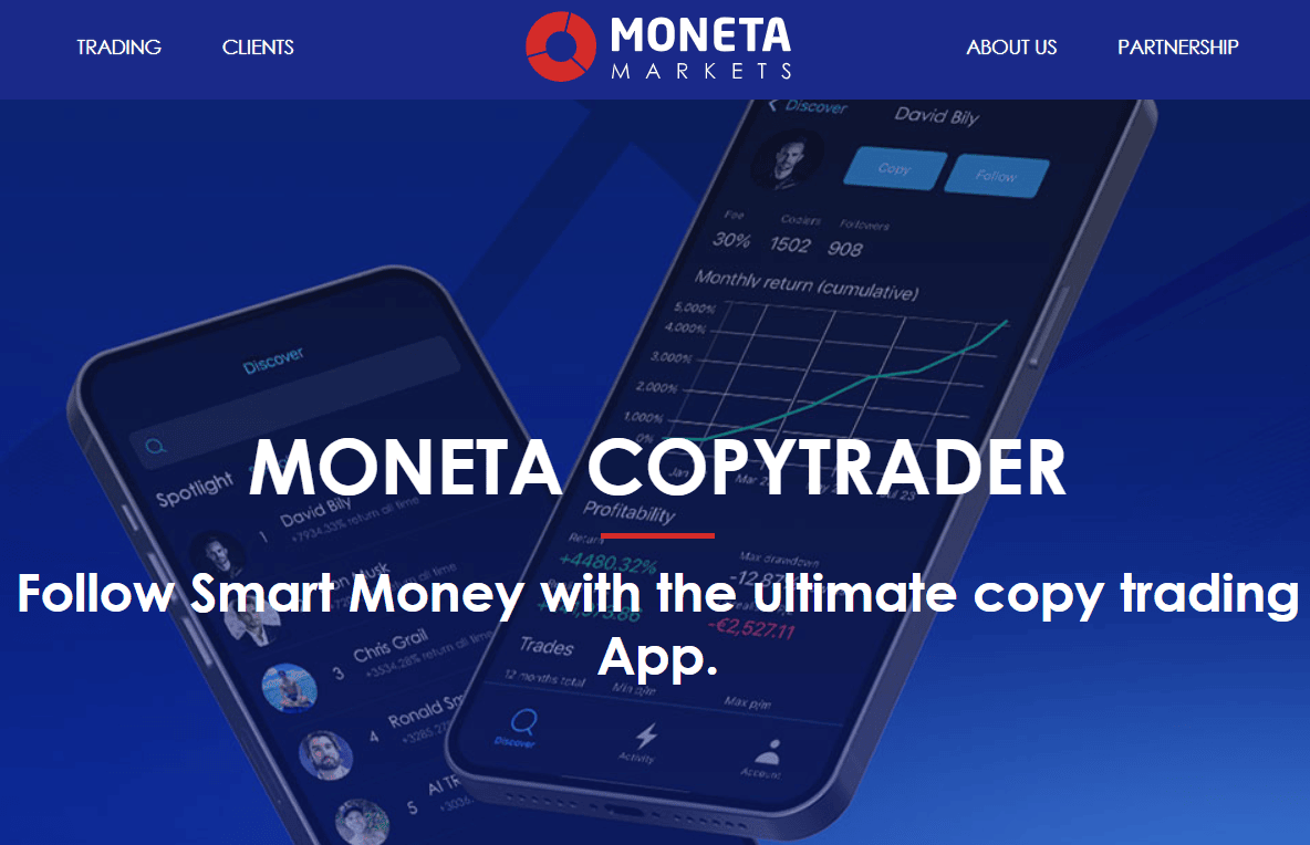 CopyTrader App by Moneta Markets