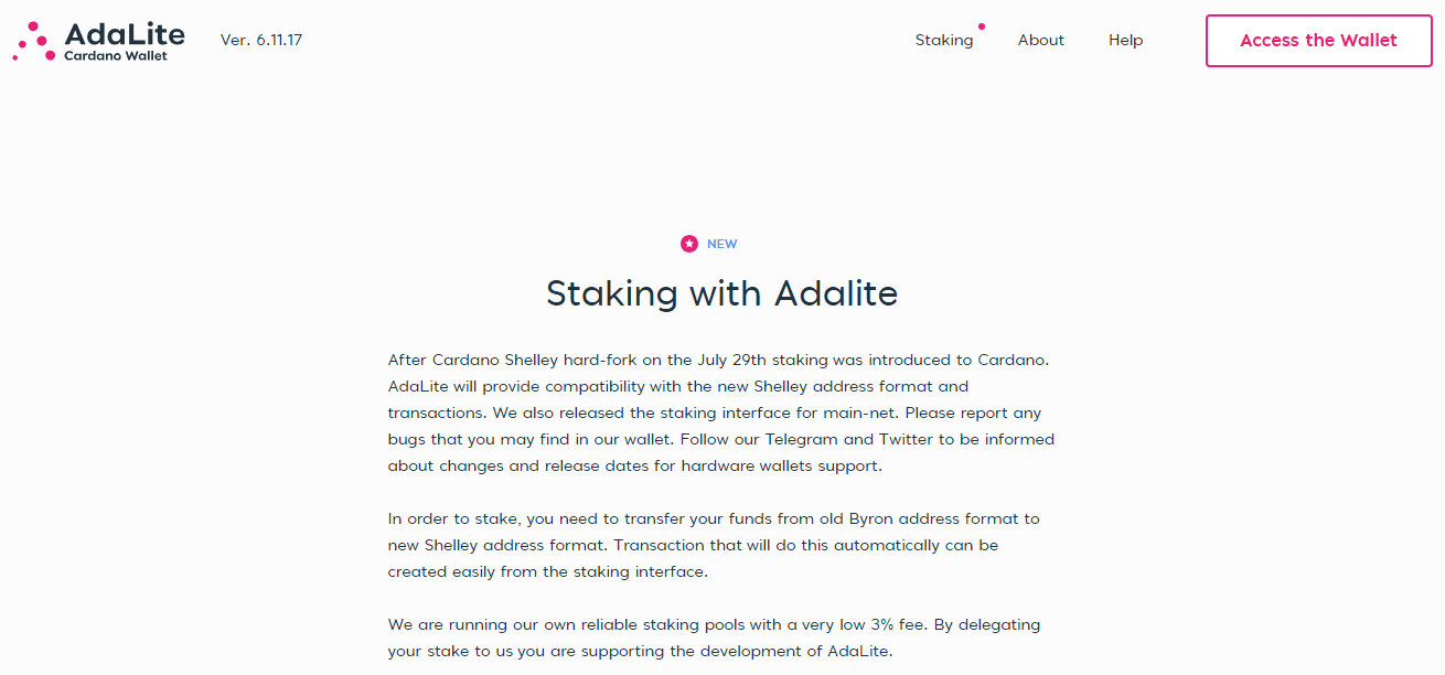 AdaLite - Streamlined ADA Staking Platform