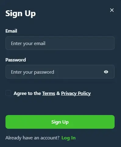 Cardano casino - Signup Process