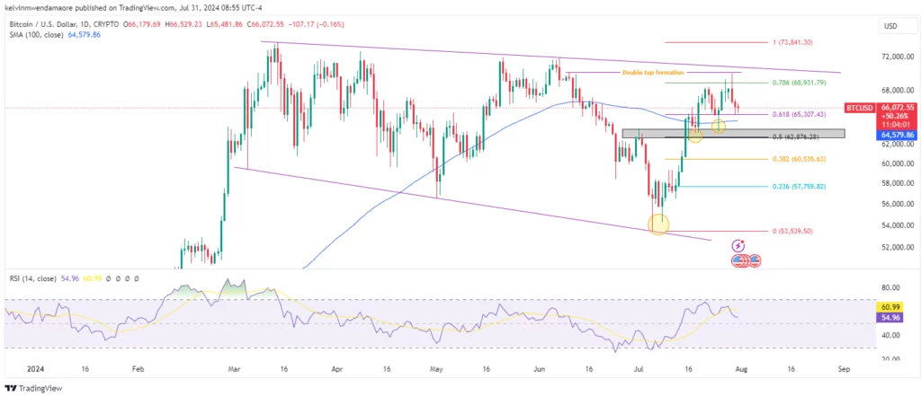 BTC-USD 24-hour Chart (Source- TradingView)