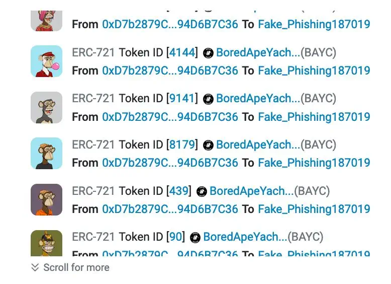 ZachXBT Reports BAYC & Beanz NFT Worth Over $235k Hacked