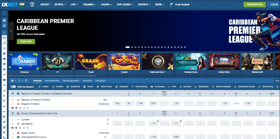 1xBet Review desktop user experience