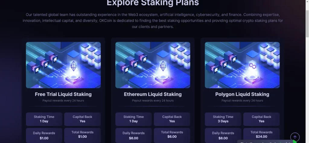 Staking Plans on OkayCoin