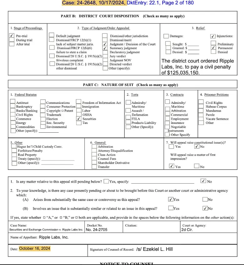 Ripple vs SEC, Form C 