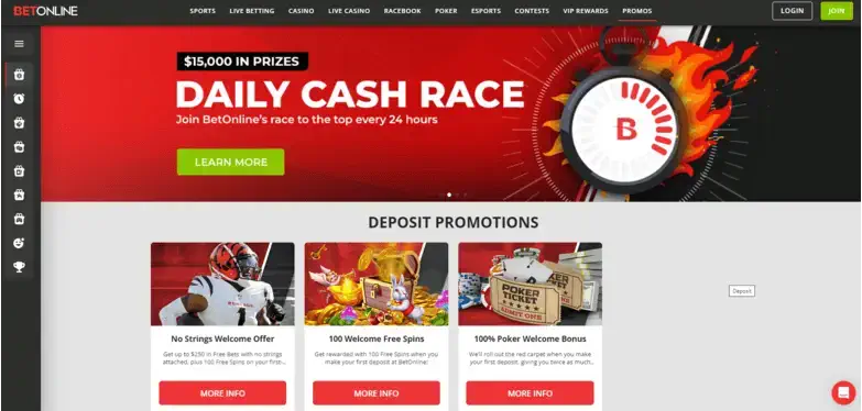 BetOnline Casino Welcome Promotions