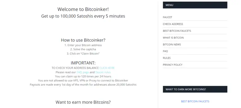 Bitcoinker Faucet