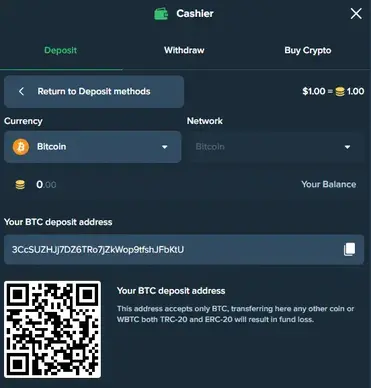 deposit options in cryptocurrency