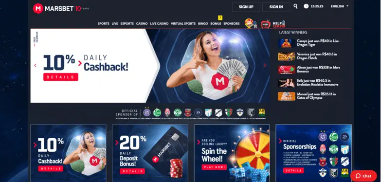 Marsbet Casino Desktop Experience