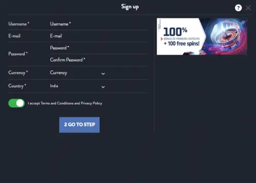 Marsbet Casino Signup Process