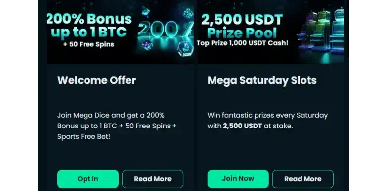 Mega Dice Casino Bonuses and Promotions Offers