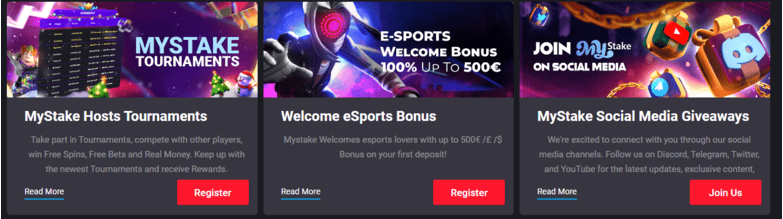 MyStake casino other bonuses