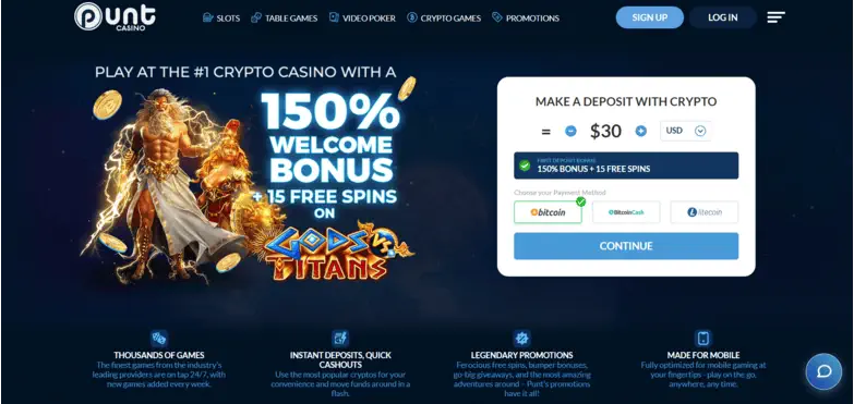 Punt Casino Welcome Bonus