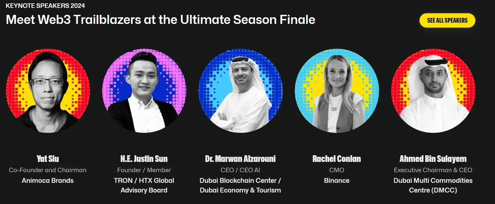 Global Blockchain Show speakers in December in Dubai.