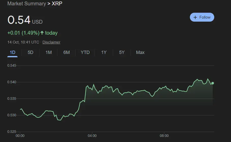 XRP Price on Google