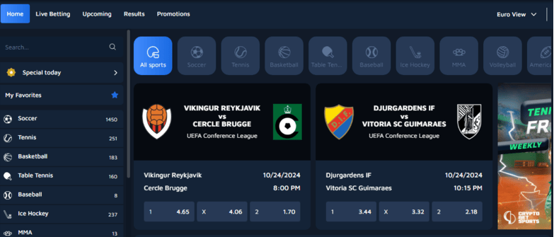 CryptoBetSports Sportsbook 