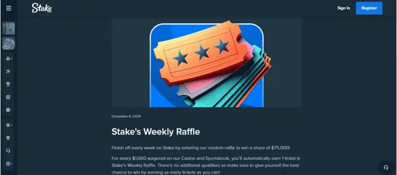 Stake Casino Weekly Raffle