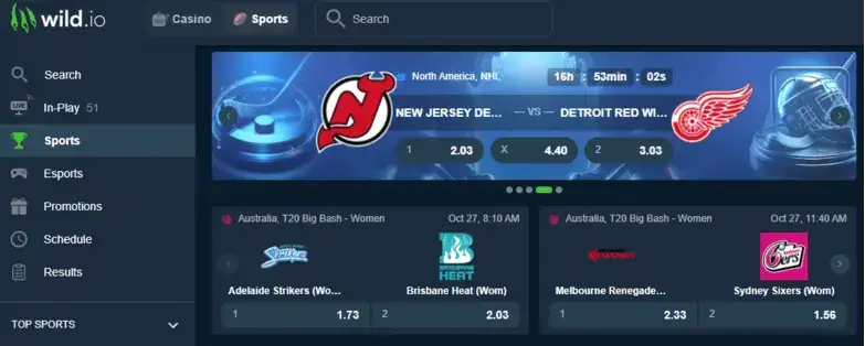 wild-io sportsbook option