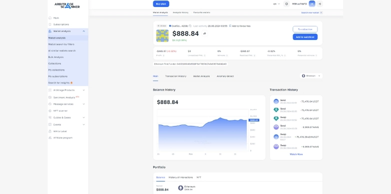 ArbitrageScanner Wallet Analysis